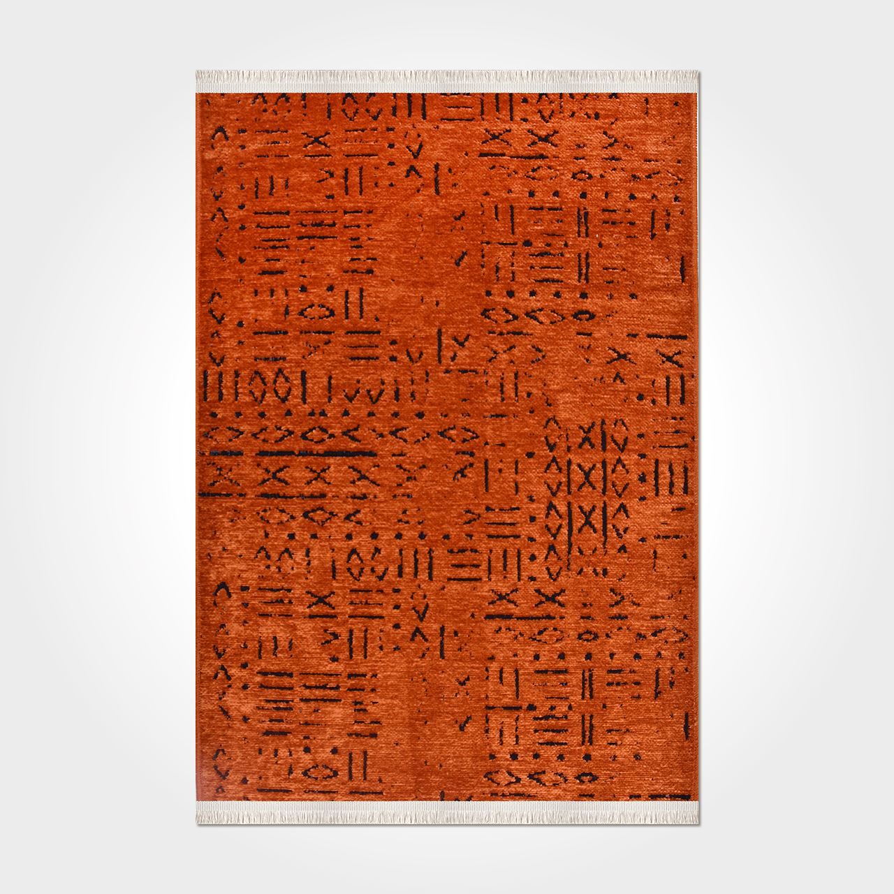 Crea Halı Vena Koleksiyonu 8010S Dokuma Kaymaz Tabanlı Modern Halı Turuncu My Crea Home 80x150