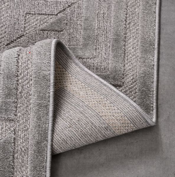 Crea  Halı Zara ZT02 Gri Kabartmalı Salon Oturma Odası Halısı Yolluk Koridor Mutfak Halısı Modern Halı