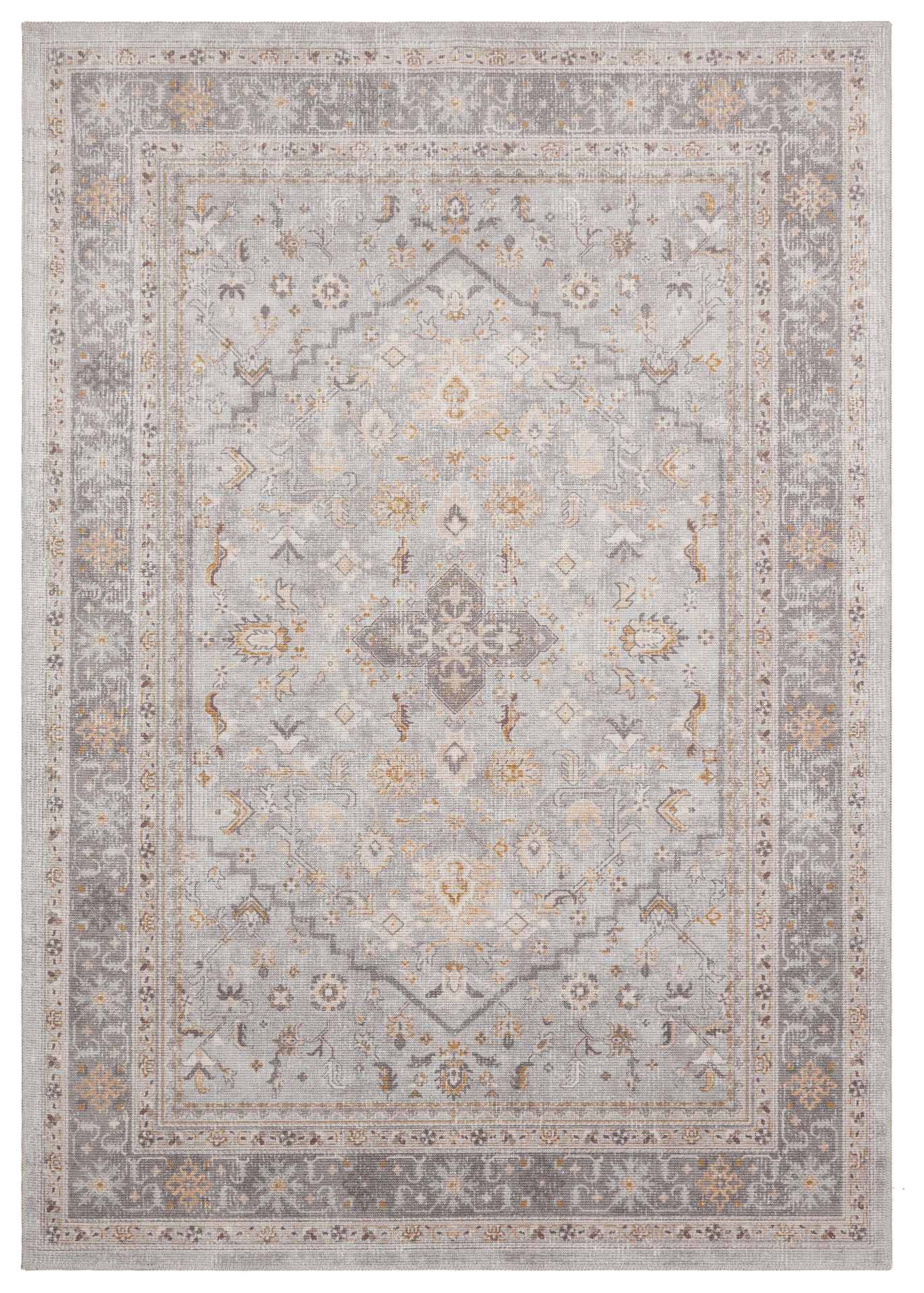 Eko Halı Elista Vintage ELS 201 Grey Blue Yumuşak Dokuma Kaymaz Tabanlı Yıkanabilir Modern Halı Salon Oturma Odası Mutfak Koridor Halısı