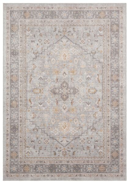 Eko Halı Elista Vintage ELS 201 Grey Blue Yumuşak Dokuma Kaymaz Tabanlı Yıkanabilir Modern Halı Salon Oturma Odası Mutfak Koridor Halısı