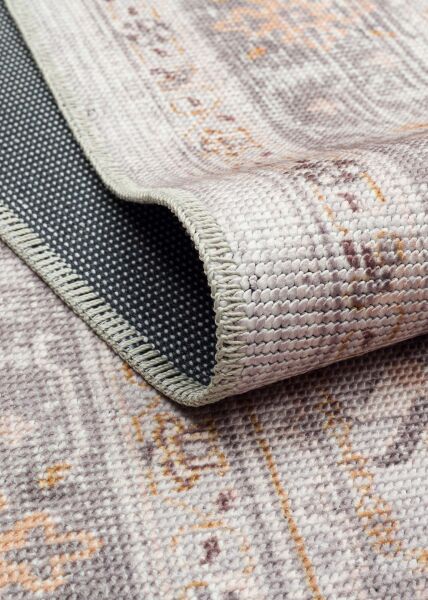 Eko Halı Elista Vintage ELS 201 Grey Blue Yumuşak Dokuma Kaymaz Tabanlı Yıkanabilir Modern Halı Salon Oturma Odası Mutfak Koridor Halısı