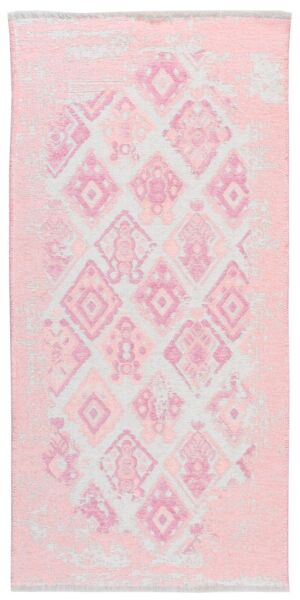 Lina Çift Taraflı %100 Pamuk Kilim Modern Yıkanabilir Şönil Kilim 015-J Pudra Pembe  Koridor Mutfak Salon Şönil Halı Çift Taraflı Yolluk