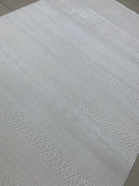 Merinos Rcycle Koleksiyonu 38422 061 Beyaz Modern Dokuma Salon Mutfak Halısı Yolluk