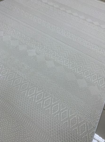 Merinos Rcycle Koleksiyonu 38422 061 Beyaz Modern Dokuma Salon Mutfak Halısı Yolluk