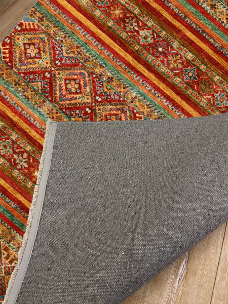 Drom Kaymaz Tabanlı Yıkanabilir Turuncu Modern Salon Halısı