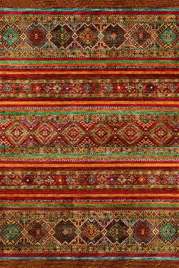 Drom Kaymaz Tabanlı Yıkanabilir Turuncu Modern Salon Halısı