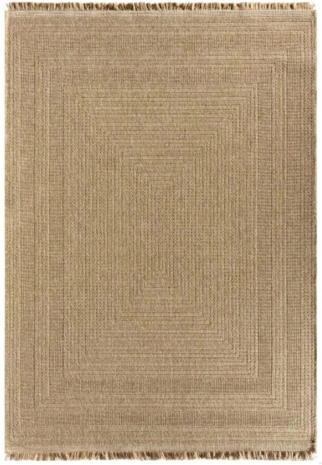 Seyran Halı 668 Bej İndia Naturel Modern Jüt Dokulu Kahve Halı Hasır Model Yolluk Jüt Halı 80x150