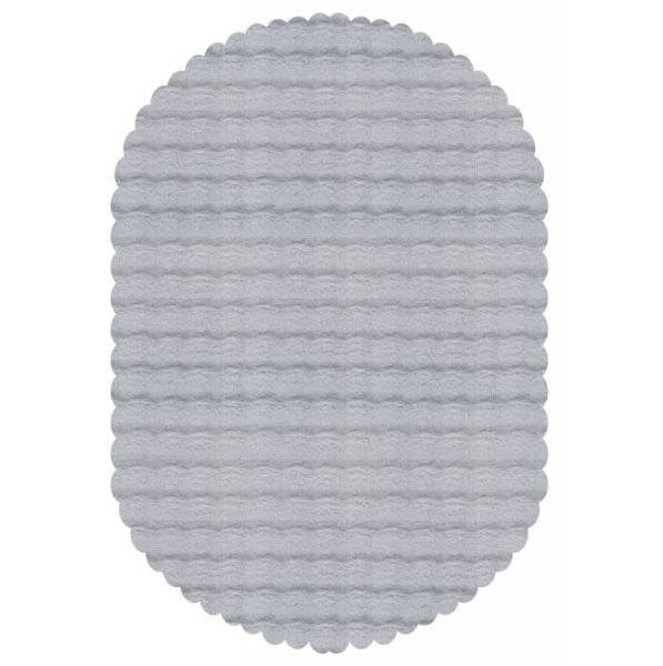 Ekstra Yumuşak Dokulu Gri Bubble Tavşan Tüyü Darcio Oval Post Peluş Halı