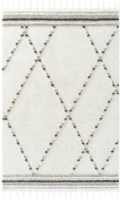 Eko Halı Terazzo 04 White Beige Hav Toz Vermez Krem Bej Yumuşak ve Parlak Tuşeli İskandinav Halı