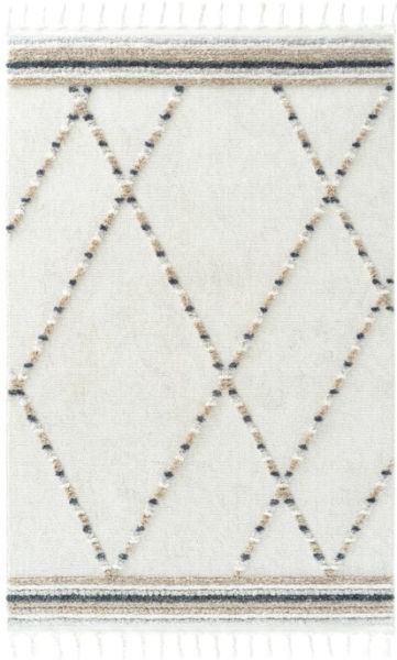 Eko Halı Terazzo 04 White Beige Hav Toz Vermez Krem Bej Yumuşak ve Parlak Tuşeli İskandinav Halı