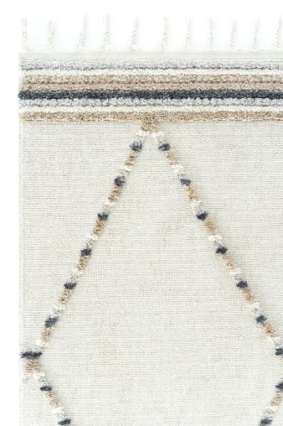 Eko Halı Terazzo 04 White Beige Hav Toz Vermez Krem Bej Yumuşak ve Parlak Tuşeli İskandinav Halı