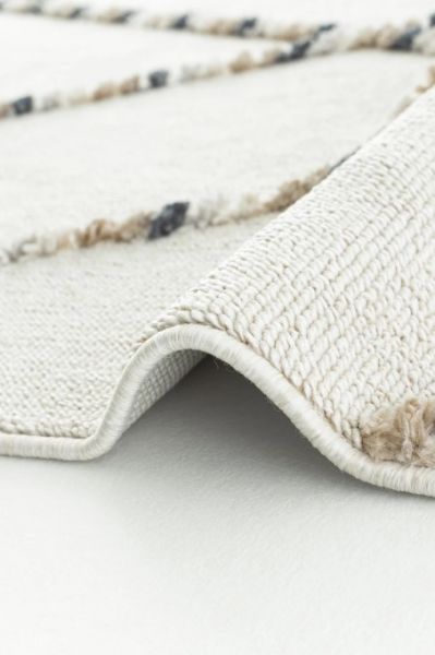 Eko Halı Terazzo 04 White Beige Hav Toz Vermez Krem Bej Yumuşak ve Parlak Tuşeli İskandinav Halı