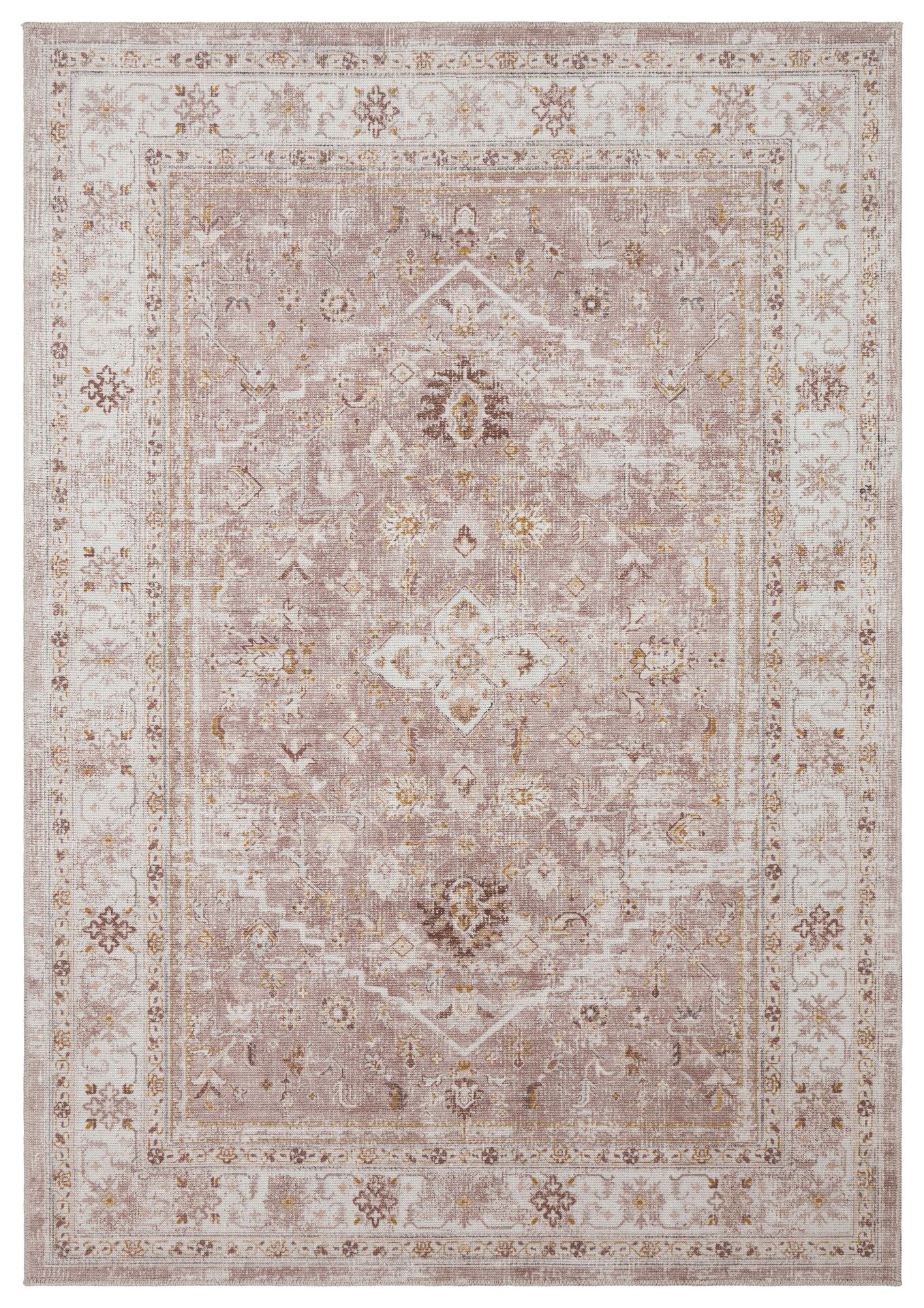 Eko Halı Elista Vintage ELS 201 Cream Beige Yumuşak Dokuma Kaymaz Tabanlı Yıkanabilir Modern Halı Salon Oturma Odası Mutfak Koridor Halısı