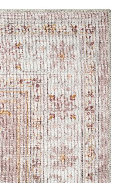 Eko Halı Elista Vintage ELS 201 Cream Beige Yumuşak Dokuma Kaymaz Tabanlı Yıkanabilir Modern Halı Salon Oturma Odası Mutfak Koridor Halısı