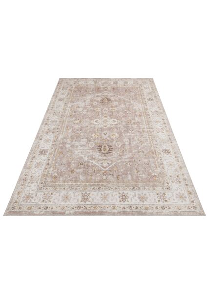Eko Halı Elista Vintage ELS 201 Cream Beige Yumuşak Dokuma Kaymaz Tabanlı Yıkanabilir Modern Halı Salon Oturma Odası Mutfak Koridor Halısı