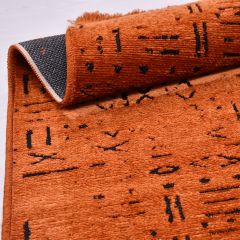 Crea Halı Vena Koleksiyonu 8010S Dokuma Kaymaz Tabanlı Modern Halı Turuncu My Crea Home 200x290