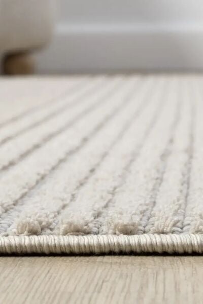 Seyran Halı Zara 0950 Bej Ekstra Yumuşak Kabartmalı Modern Yolluk Koridor Mutfak Salon Halısı