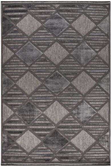 Crea  Halı Zara ZT03 Antrasit Kabartmalı Salon Oturma Odası Halısı Yolluk Koridor Mutfak Halısı Modern Halı