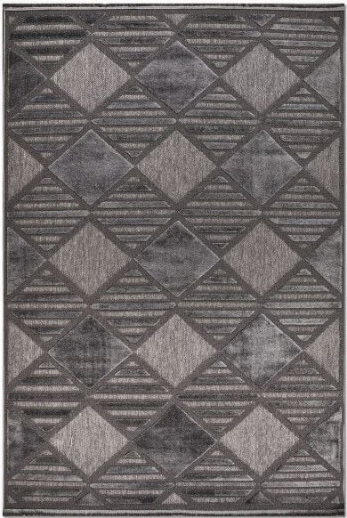 Crea  Halı Zara ZT03 Antrasit Kabartmalı Salon Oturma Odası Halısı Yolluk Koridor Mutfak Halısı Modern Halı