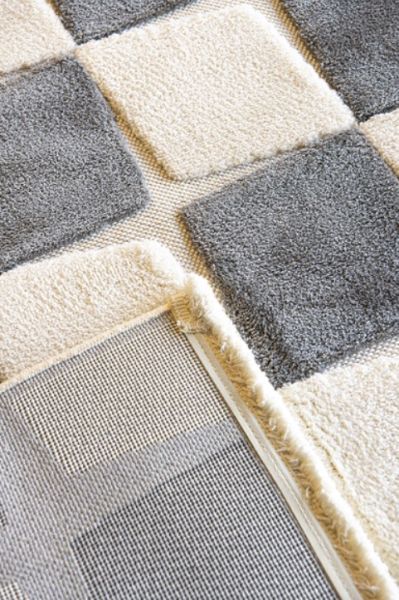 Halımax Alfa 8004 Krem Gri Hav Toz Vermez Kabartmalı Modern Salon Halısı