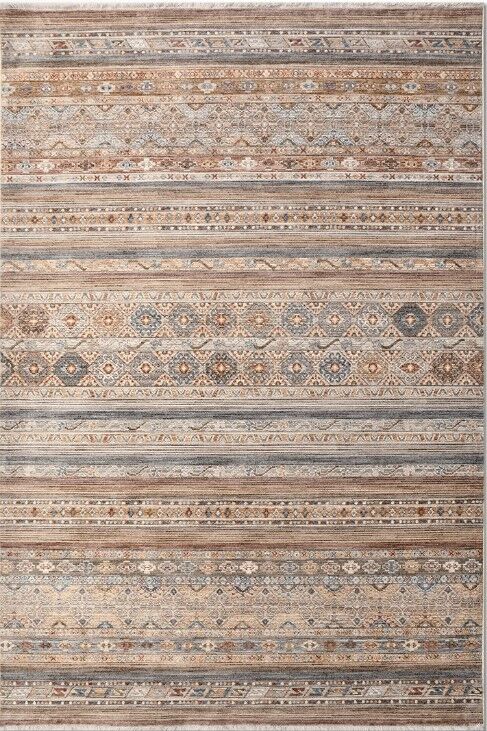 Crea Halı Alya AV07 Vintage Eskitme Desen Yumuşak Tuşeli Etnik Dokuma Taban Etnik Salon Oturma Odası Halısı My Crea Home
