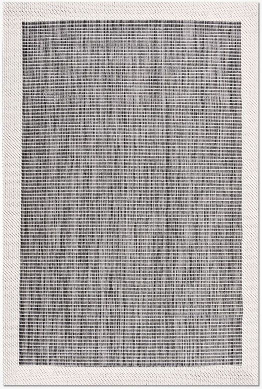 Crea Halı Andora AS07 Gri Beyaz Bordürlü Sisal Halı Hasır Doku Çerçeveli Halı My Crea Home