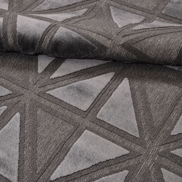 Crea  Halı Zara ZT04 Antrasit Kabartmalı Salon Oturma Odası Halısı Yolluk Koridor Mutfak Halısı Modern Halı
