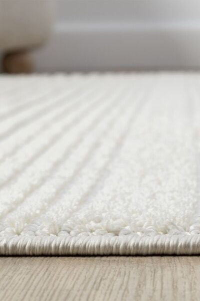 Seyran Halı Zara 0950 Krem Ekstra Yumuşak Kabartmalı Modern Yolluk Koridor Mutfak Salon Halısı