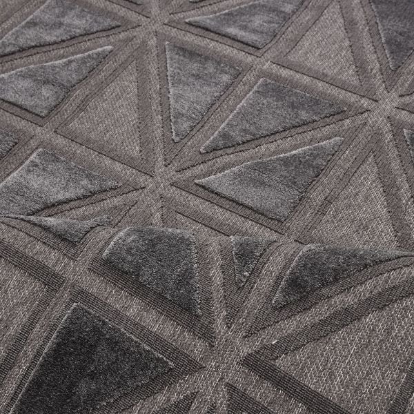 Crea  Halı Zara ZT04 Antrasit Kabartmalı Salon Oturma Odası Halısı Yolluk Koridor Mutfak Halısı Modern Halı