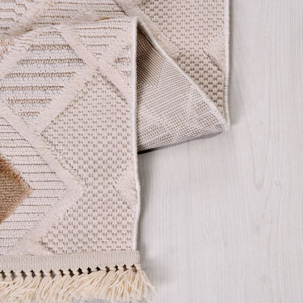 Crea Halı İzgi IM06K Multi Kabartmalı Modern Geometrik Desenli Hav Toz Vermez Salon Halısı  My Crea Home