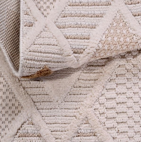 Crea Halı İzgi IM06K Multi Kabartmalı Modern Geometrik Desenli Hav Toz Vermez Salon Halısı  My Crea Home