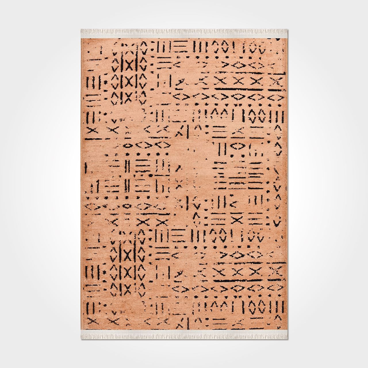 Crea Halı Vena Koleksiyonu 8013S Dokuma Kaymaz Tabanlı Modern Halı Somon My Crea Home 100x300