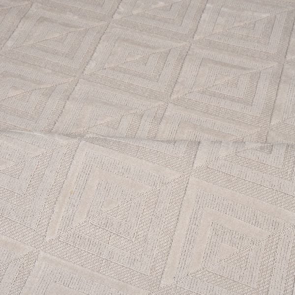 Crea  Halı Zara ZT05 Krem Kabartmalı Salon Oturma Odası Halısı Yolluk Koridor Mutfak Halısı Modern Halı