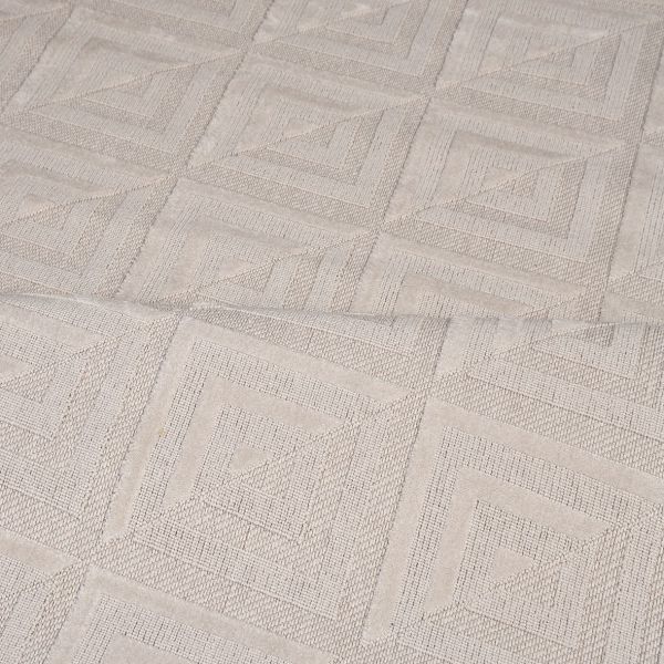 Crea  Halı Zara ZT05 Krem Kabartmalı Salon Oturma Odası Halısı Yolluk Koridor Mutfak Halısı Modern Halı