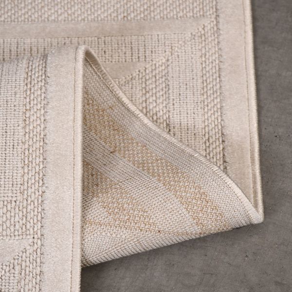 Crea  Halı Zara ZT05 Krem Kabartmalı Salon Oturma Odası Halısı Yolluk Koridor Mutfak Halısı Modern Halı