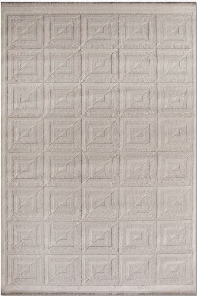 Crea  Halı Zara ZT05 Krem Kabartmalı Salon Oturma Odası Halısı Yolluk Koridor Mutfak Halısı Modern Halı