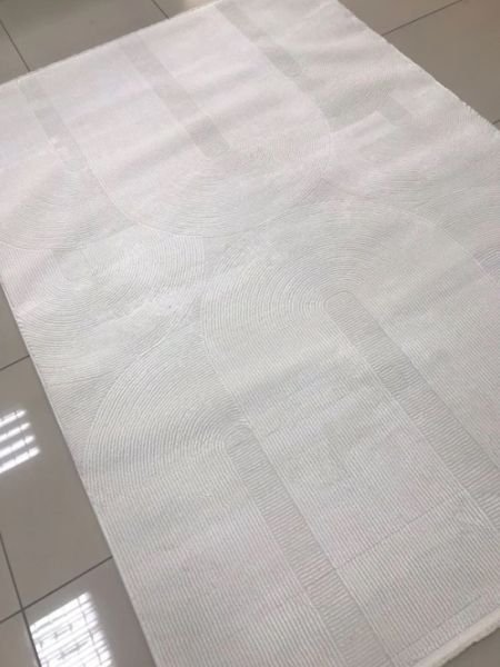 Merinos Recycle Koleksiyonu 37804 061 Beyaz Modern Dokuma Salon Mutfak Halısı Yolluk
