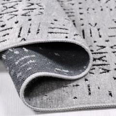 Crea Halı Vena Koleksiyonu 8015S Dokuma Kaymaz Tabanlı Modern Halı Gri My Crea Home 80x150