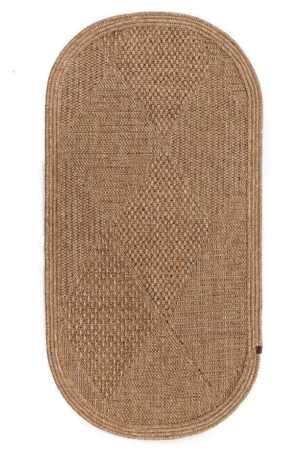 Boho 01 Naturel Oval Jüt Halı Yolluk Jüt Taban Jüt Kilim Hasır Halı Otantik Bohem Halı