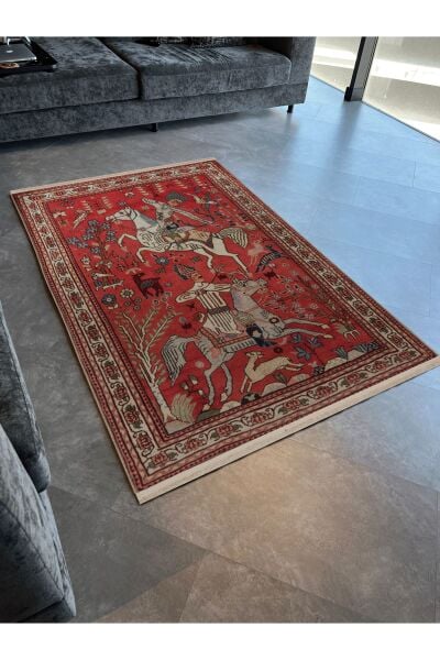 Drom Dokuma Taban Makinede Yıkanabilen Kilim Kaymaz Şönil Eski Çağ Tasarım Halı