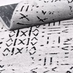 Crea Halı Vena Koleksiyonu 8015S Dokuma Kaymaz Tabanlı Modern Halı Gri My Crea Home 100x400