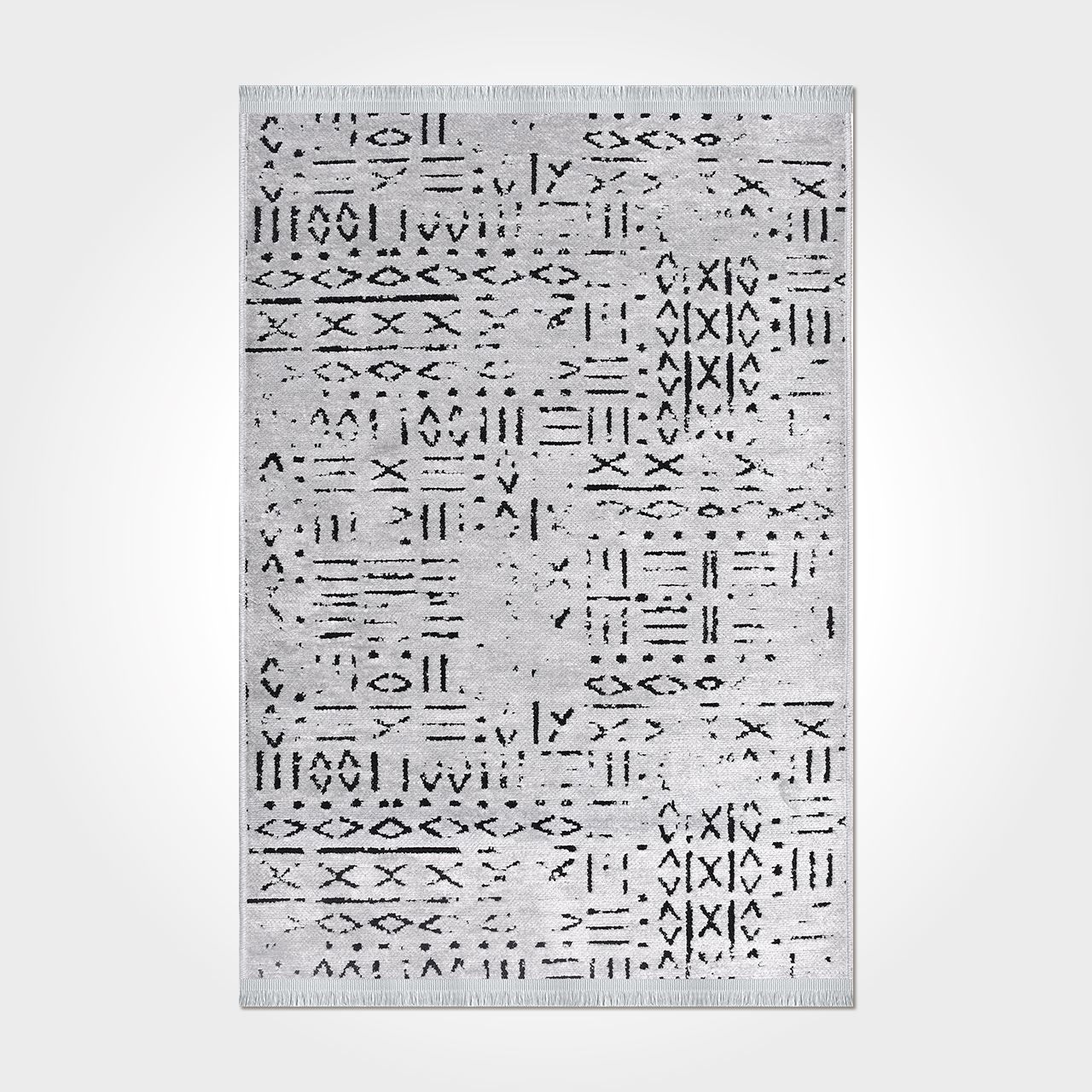 Crea Halı Vena Koleksiyonu 8015S Dokuma Kaymaz Tabanlı Modern Halı Gri My Crea Home 120x180