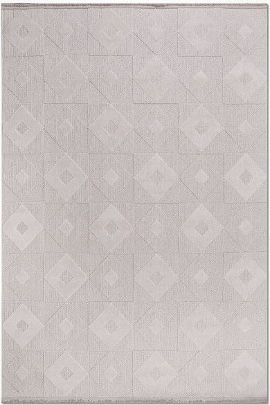 Crea  Halı Zara ZT06 Krem Kabartmalı Salon Oturma Odası Halısı Yolluk Koridor Mutfak Halısı Modern Halı