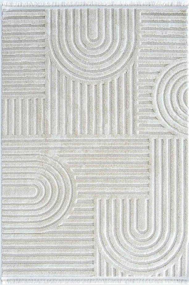 Halımax Vendi 2213 Krem Hav Toz Vermez Kabartmalı Modern Salon Halısı