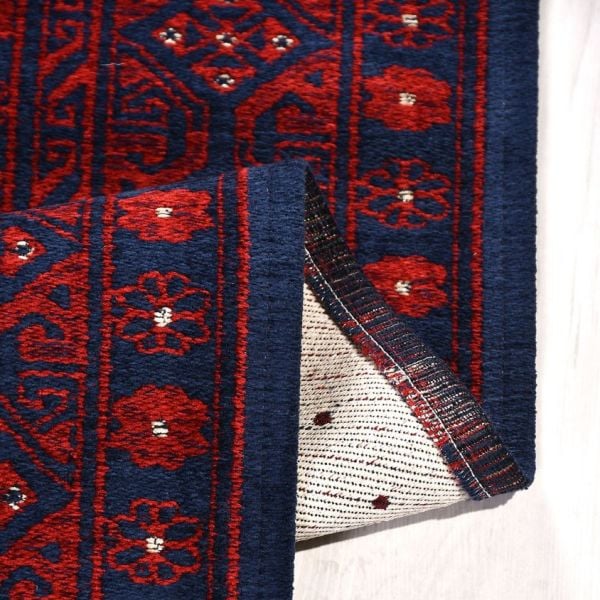 Crea Halı Truva TR03 Afgan Desen Bordo Lacivert Etnik Modern Halı My Crea Home