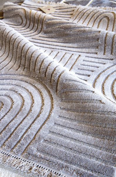 Halımax Vendi 2212 Gri Hav Toz Vermez Kabartmalı Modern Salon Halısı