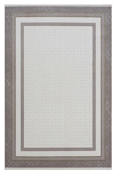 Seyran Halı Ahlat 7052 Antrasit Çerçeveli Klasik Desen Akrilik Salon Halısı Yolluk Modern Akrilik Halı