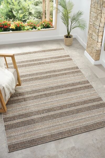 Seyran Halı 2553 Terra Yazlık Hav Toz Vermez Yolluk Sisal Dokuma Etnik Oturma Odası Salon Balkon Halısı