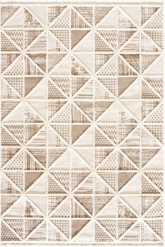 Halımax Vendi 2201 Krem Hav Toz Vermez Kabartmalı Modern Salon Halısı