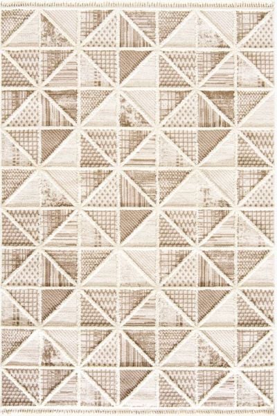 Halımax Vendi 2201 Krem Hav Toz Vermez Kabartmalı Modern Salon Halısı